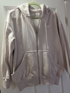 Nike Light Mauve Zip-Up Hoodie with Swoosh